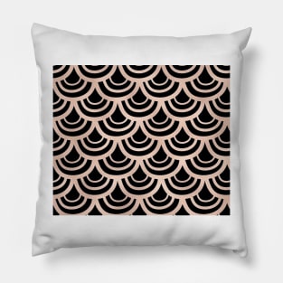 Rose gold onyx fish scales Pillow