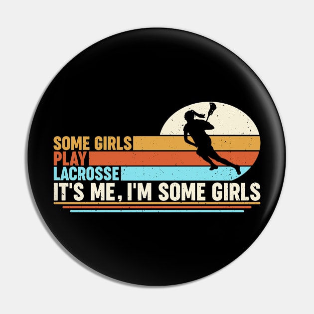 Funny Lacrosse Girl For Women Pin by Visual Vibes