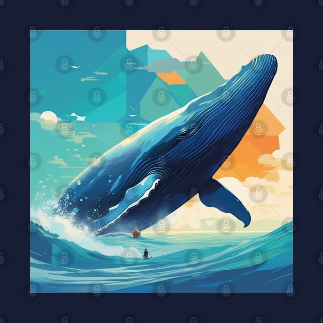 Geometric whale art by Spaceboyishere