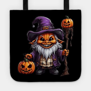 Crochet Spooky Scary Witchy Garden Halloween Gnome Pumpkin Decoration Tote