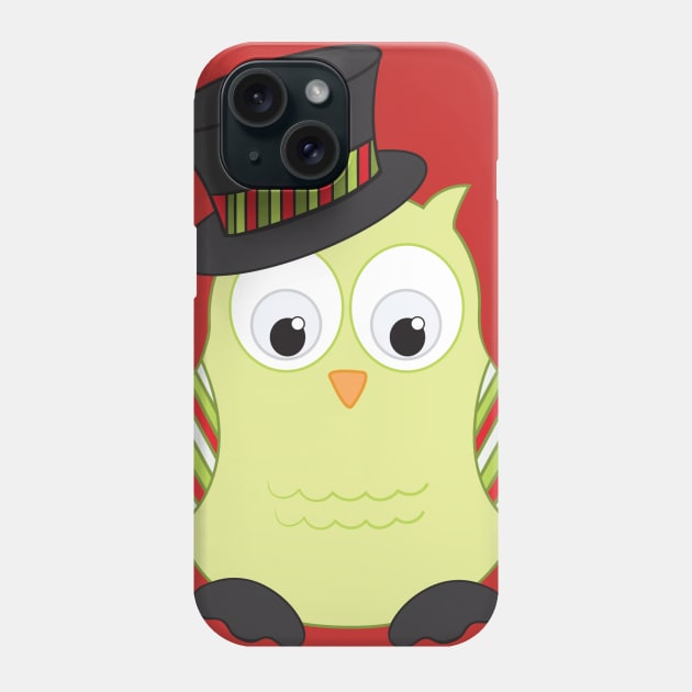 Cute Owl in Top Hat Phone Case by painteddreamsdesigns