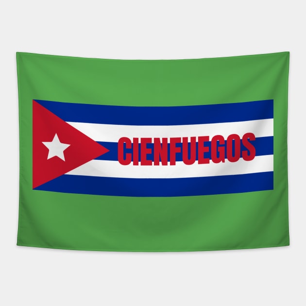 Cienfuegos City in Cuban Flag Tapestry by aybe7elf