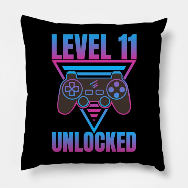 Level 11 Unlocked Pillow by Barang Alus