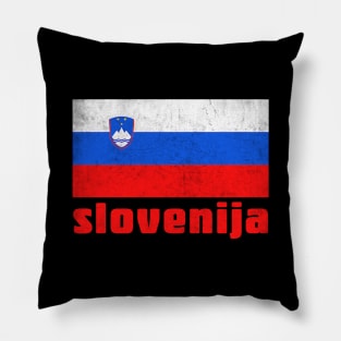 Slovenija / Slovenian  Faded Style Flag Design Pillow