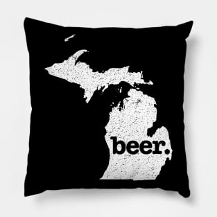 Michigan Beer Home Love Distressed Pillow