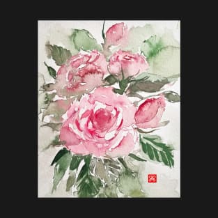 Loose rose watercolor T-Shirt