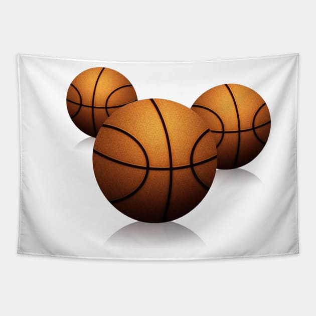 Triple Threat - Three Basketball Balls Tapestry by Pieartscreation