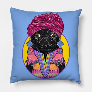 Black Pug Pillow