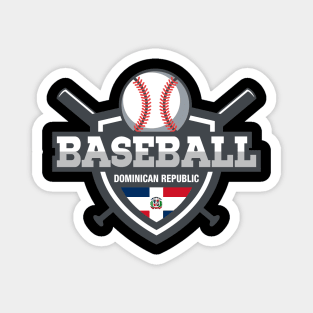 Dominican Republic Patriotic Baseball Magnet