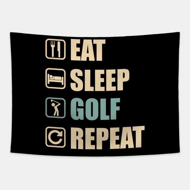 Eat Sleep GOlf Repeat - Funny GOlf Lovers Gift Tapestry by DnB