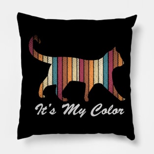 Cat vintage / It's my color Pillow