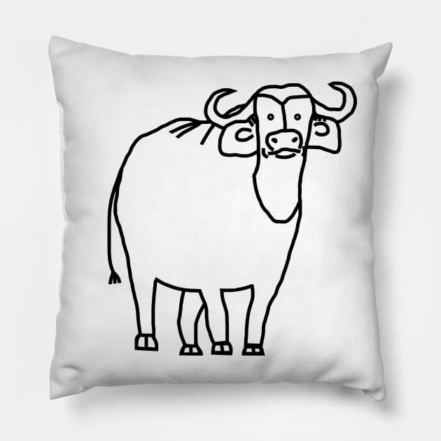 Ox Outline Pillow by ellenhenryart