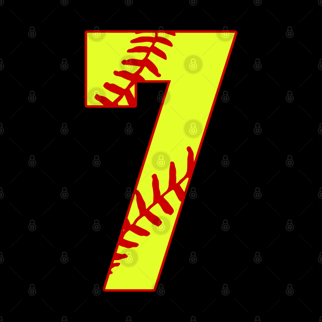 Fastpitch Softball Number 7 #7 Softball Shirt Jersey Uniform Favorite Player Biggest Fan by TeeCreations