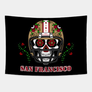 San Francisco Football Day Of Dead Helmet Tapestry