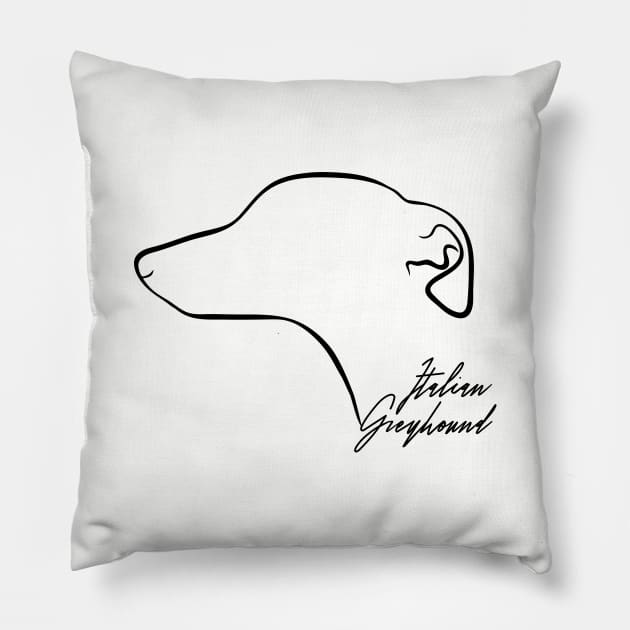 Proud Italian Greyhound profile dog lover Pillow by wilsigns