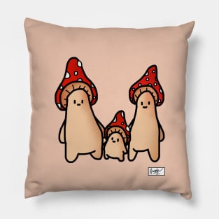 Mushroom Creature Family Pillow