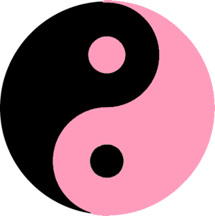 Yin Yang in black and pink Magnet