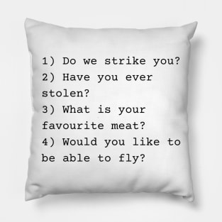 Questions for Rosalind Bob Mortimer Taskmaster Pillow