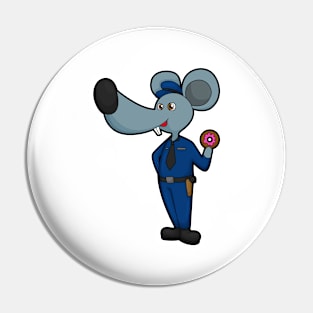 Mouse as Police officer with Donut Pin