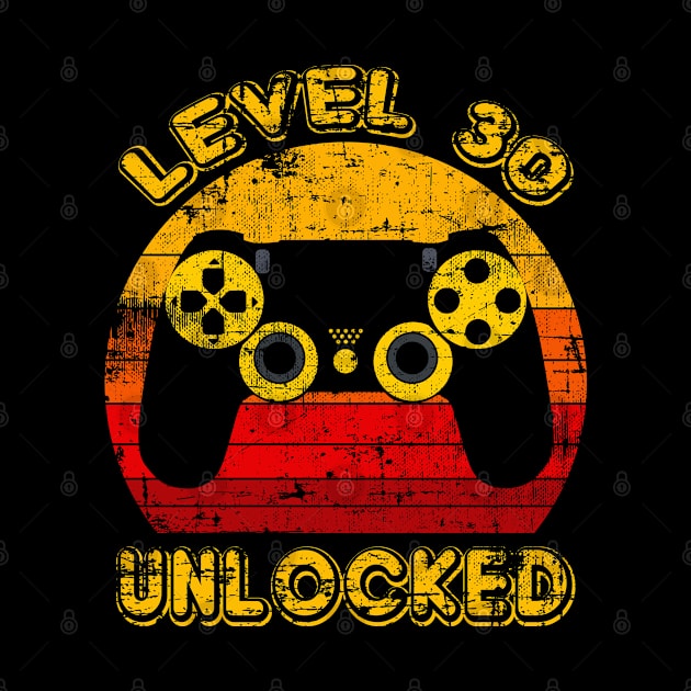 Level 30 Unlocked, Gamer 30th Birthday Gift, anniversary 30 by UranusArts