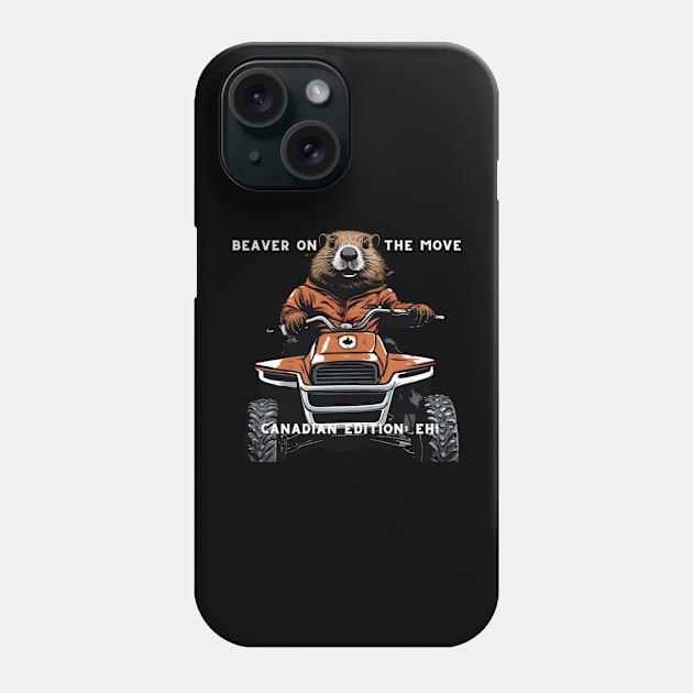 "Quad-Bound Beaver: Canadian Adventure, Eh!" Phone Case by Deckacards