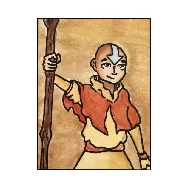 The Last Paintbender: Avatar Aang Art Nouveau by TheDoodlemancer