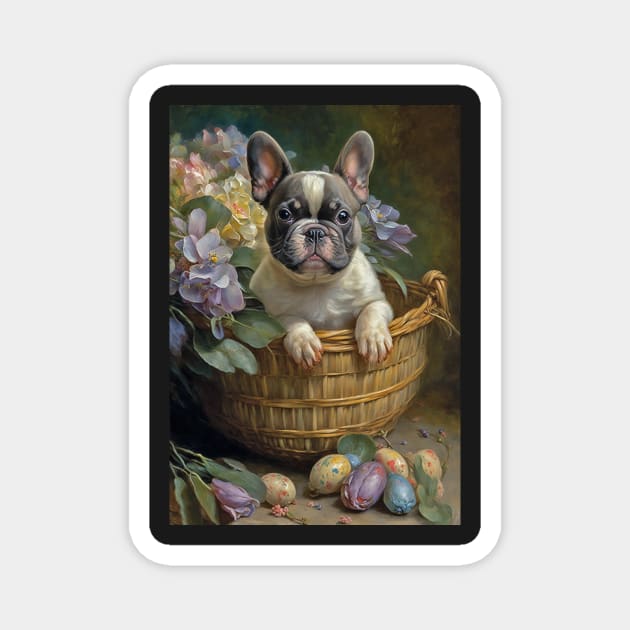 French Bulldog Easter Card Magnet by candiscamera