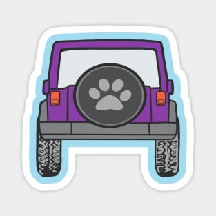 Purple Jeep with Paw Print Cover Magnet