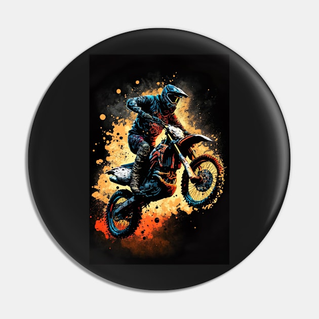 Dirt Bike With Paint Orange Splash Design Pin by KoolArtDistrict