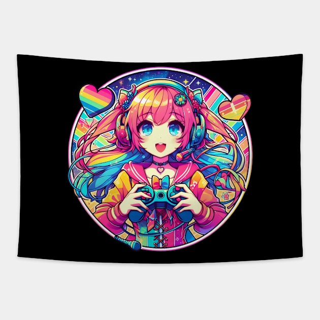 Gaming lover gamer girl Tapestry by Japanese Fever