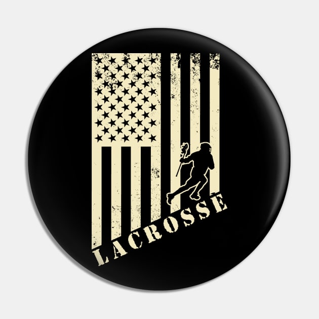 Lacrosse Usa American Flag Pin by Zen Cosmos Official