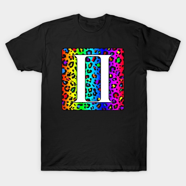 Rainbow Monogram T-shirt Rainbow Leopard Print Monogram 