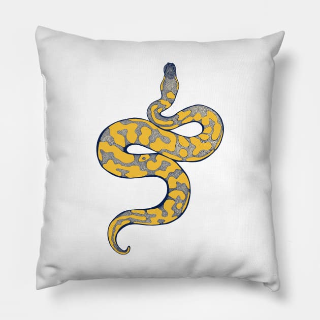 Yellow Python Pillow by Jess Adams