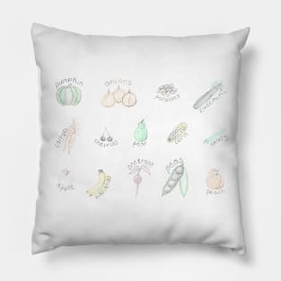 Fruit and Veg collection 1 in colour Pillow