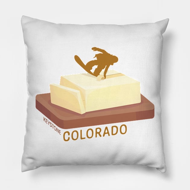 Snowboard Butter Carving | Keystone Colorado Pillow by KlehmInTime