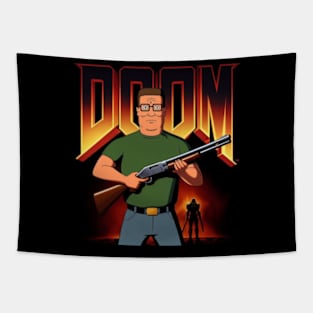 Hank Hill and Doom Guy Tapestry