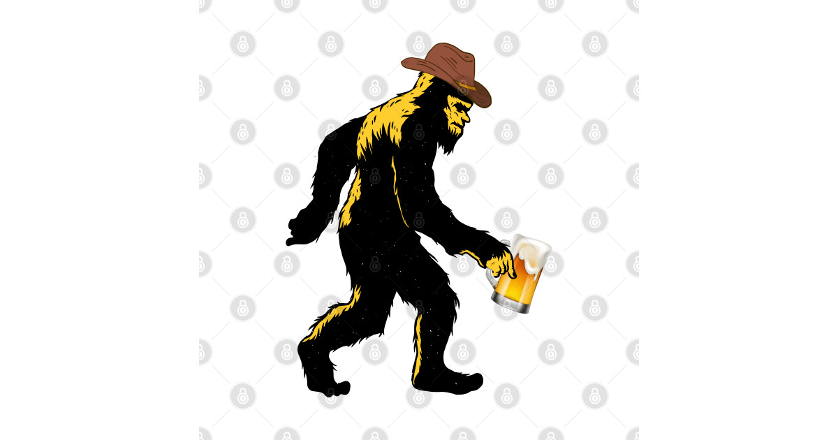 Funny Bigfoot Yeti Drinking Beer Bigfoot Yeti Drinking Beer TShirt TeePublic