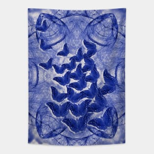 Shadow butterflies emerging from dark chrysalis Tapestry