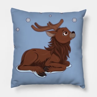 Winter Reindeer Pillow