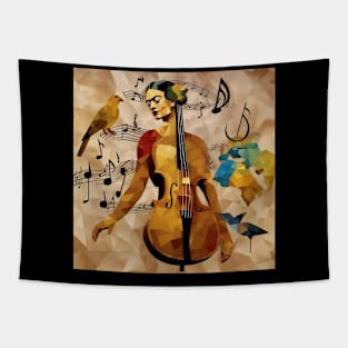 Abstract Image Of A Female With A Body Of A Violin Tapestry