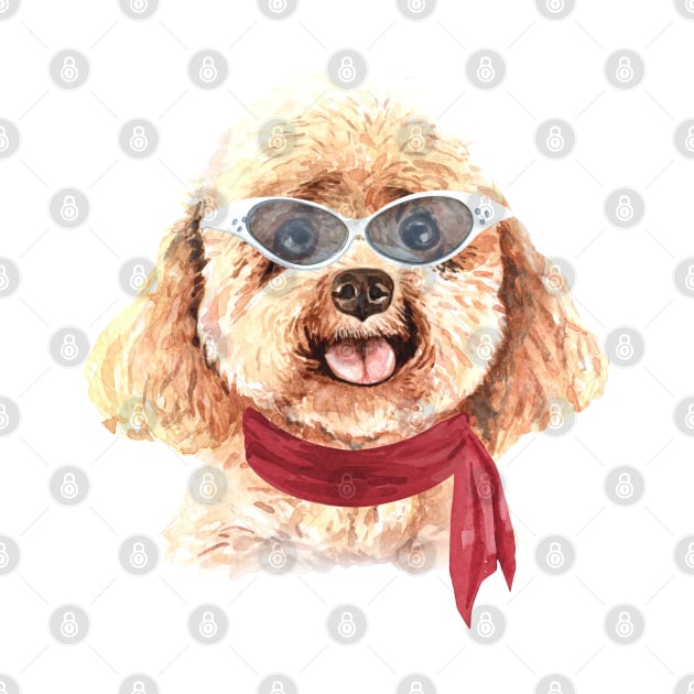 Cute-poodle-dog-watercolor-painting by roykhensin