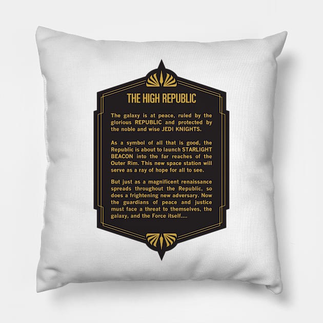 The High Republic Crawl! (Dark) Pillow by Triad Of The Force