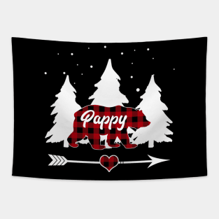 Pappy Bear Buffalo Plaid Christmas Matching Family Pajama Tapestry