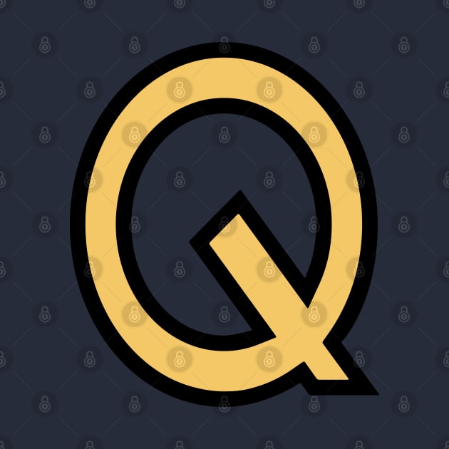 Funky Yellow Letter Q by Thespot