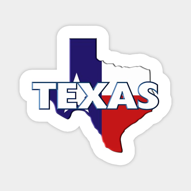 Texas Colored State Magnet by m2inspiration