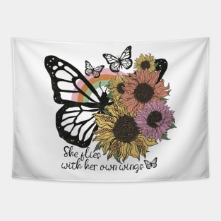 Butterfly WITH Sunflower Tapestry