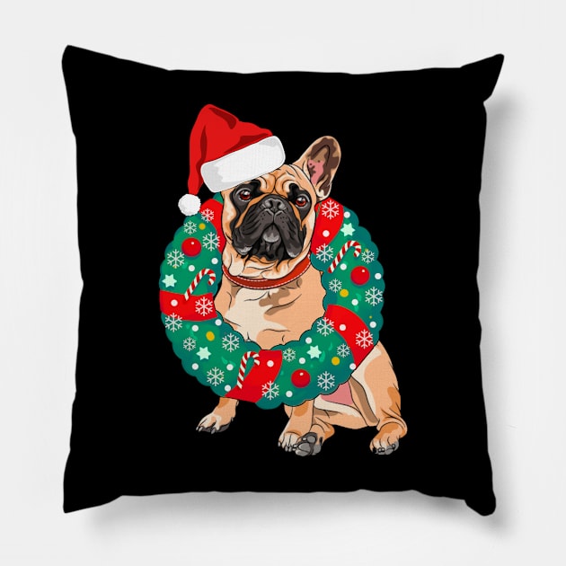 French Bulldog Dogmas X-mas Dog Lover Frenchi Christmas Pillow by Bezra