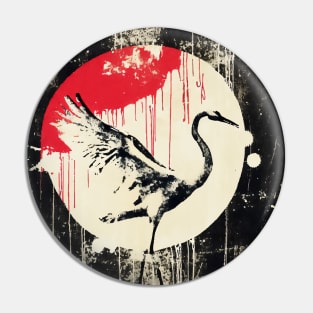 Heron Vintage abstract street art Pin