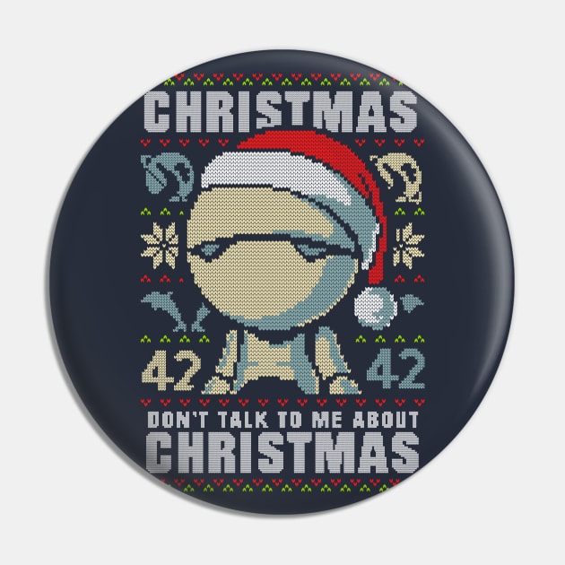 Ugly Sweater Marvin Paranoid Android - Hitchhiker's Guide to the Galaxy T-Shirt Pin by BlancaVidal