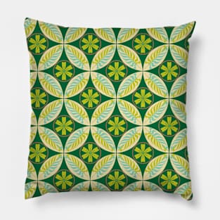 Green Floral Pattern Pillow